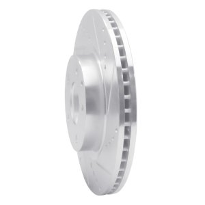 Mazda 3 Brake Rotor (1) - Front Right - R1 Concepts - Drilled & Slotted - Silver - `14-`24